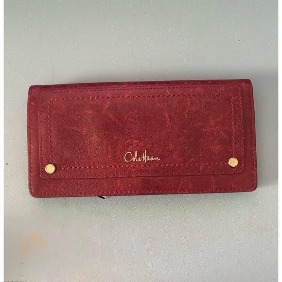 Cole Haan Red Leather Wallet - Picture 1 of 4